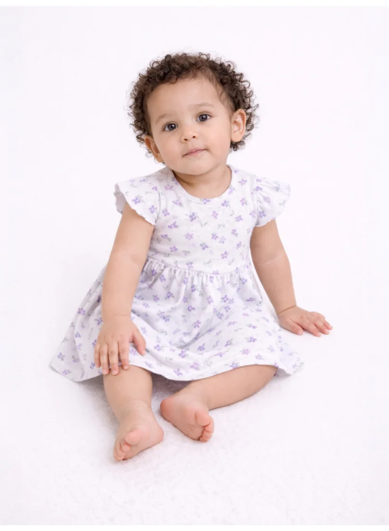 Victor And Jane  Infant Girls 2-Pack Rib Dresses (Heart Print & Solid Lilac) for Women | Best Price UAE